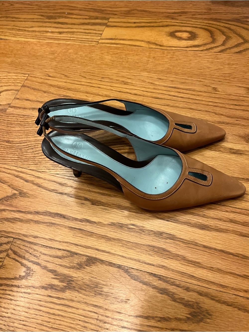 Cole Haan Women's Tan Pointed-Toe Slingback Heels - Classic Leather - Picture 2 of 3